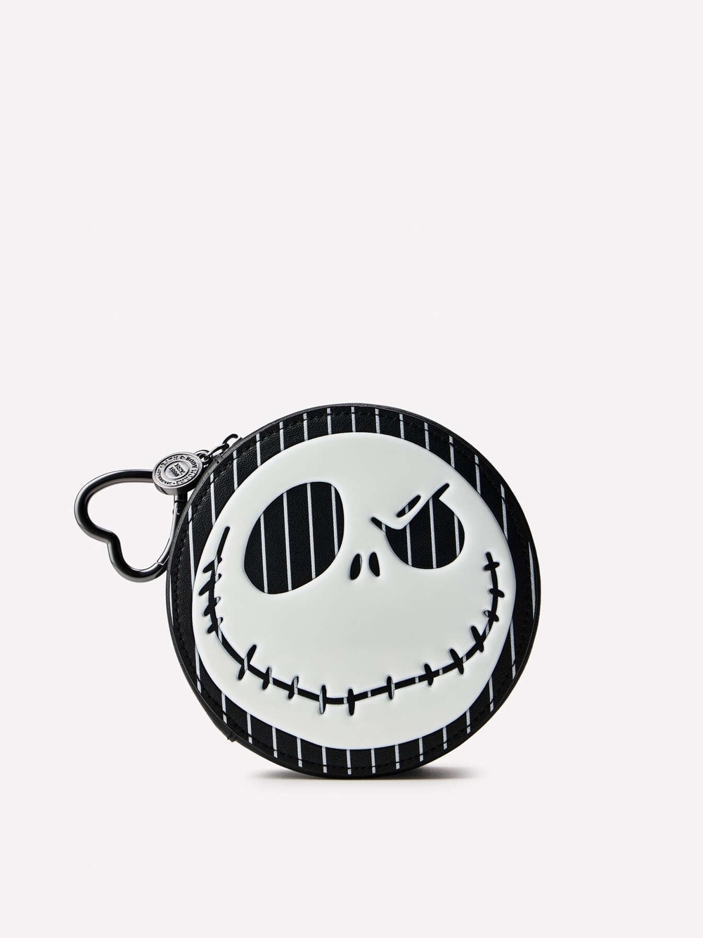 Bath & Body Works Black & White Jack Skellington Round Coin Pouch